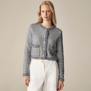 J.Crew Collection cropped lady jacket in textured cotton